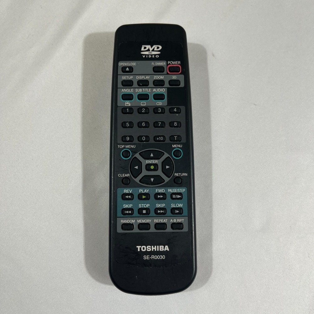 Toshiba SE-R0030 DVD Video Player Remote Control SD-1200-K-TC Replacement